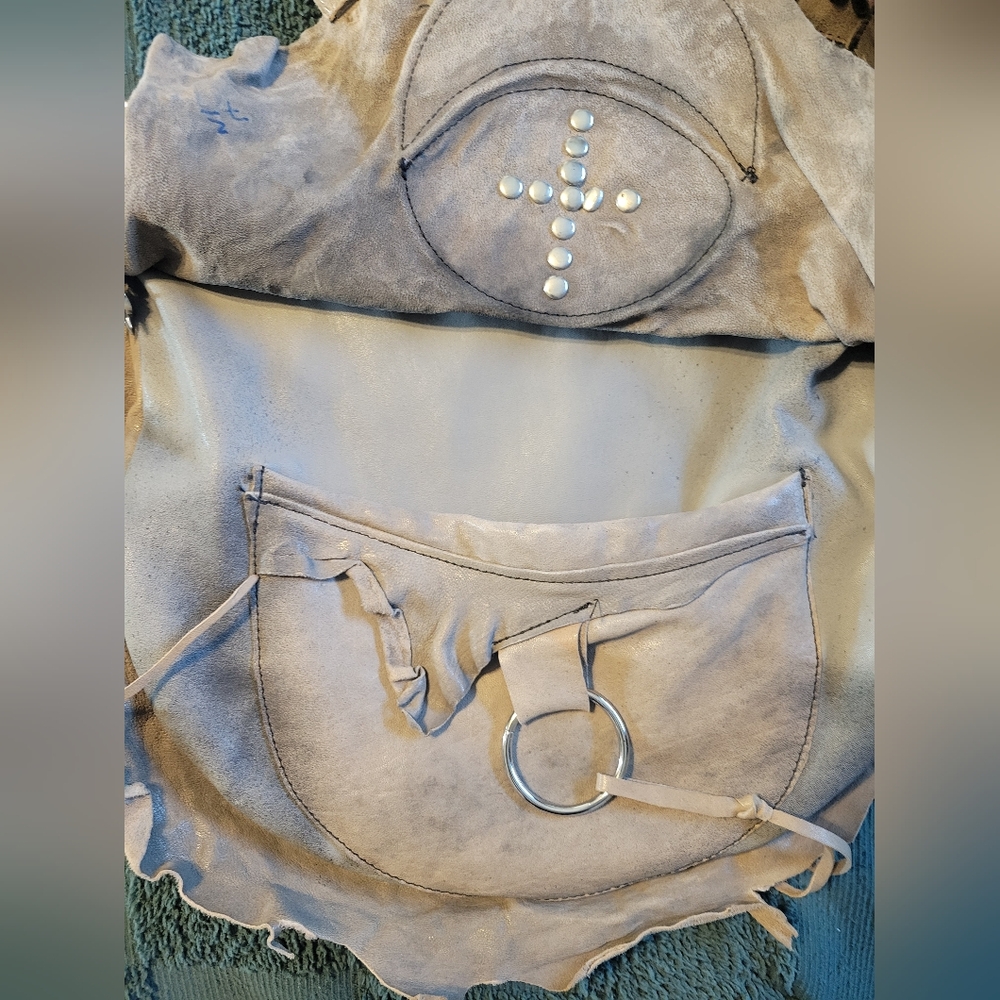 Leather Taupe/Gray Handmade Bag - Picture 6 of 9